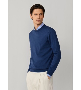 Hackett London Camisola de linho azul-marinho