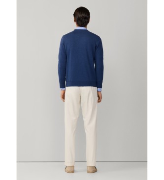 Hackett London Camisola de linho azul-marinho