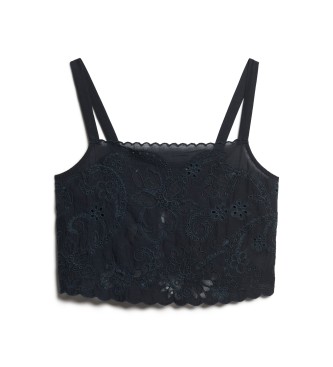 Superdry Ibiza navy embroidered tank top