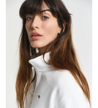 Gant Felpa con mezza zip Shield, colore beige.