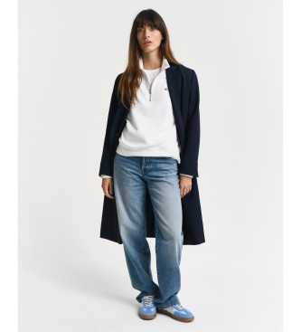 Gant Felpa con mezza zip Shield, colore beige.