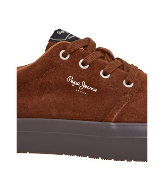 Pepe Jeans Skórzane trampki Ben Casual w kolorze brązowym