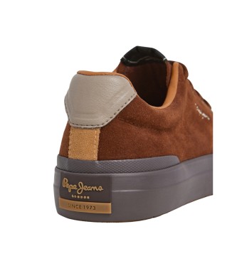 Pepe Jeans Skórzane trampki Ben Casual w kolorze brązowym