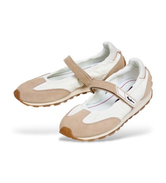 Pepe Jeans Miękkie beżowe kapcie Jane