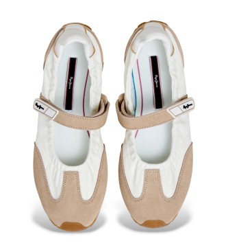 Pepe Jeans Miękkie beżowe kapcie Jane