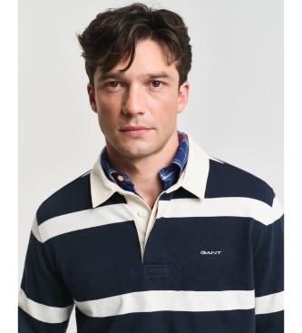 Gant Polo Rugger a righe blu navy, tinta in filo