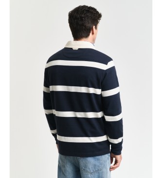 Gant Polo Rugger a righe blu navy, tinta in filo