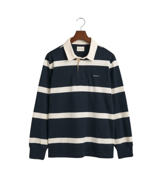Gant Polo Rugger a righe blu navy, tinta in filo