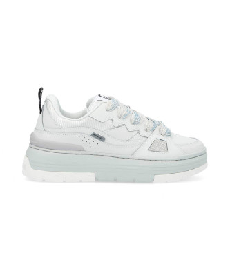 NO NAME Skate-inspired Nollie leather platform trainers white, light grey