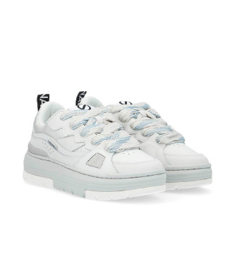 NO NAME Skate-inspired Nollie leather platform trainers white, light grey