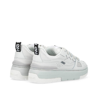 NO NAME Skate-inspired Nollie leather platform trainers white, light grey