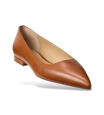 Lauren Ralph Lauren Ballerina Londyn in bruin leer