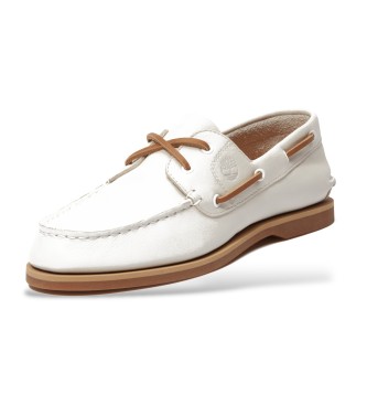 Timberland Classiche scarpe da barca in pelle bianca 