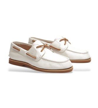 Timberland Classiche scarpe da barca in pelle bianca 