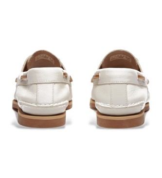 Timberland Classiche scarpe da barca in pelle bianca 