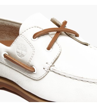 Timberland Classiche scarpe da barca in pelle bianca 