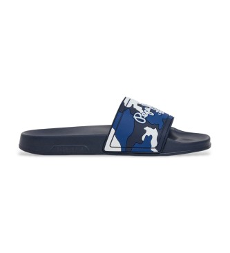 Pepe Jeans Slider Flip Flops Camo navy