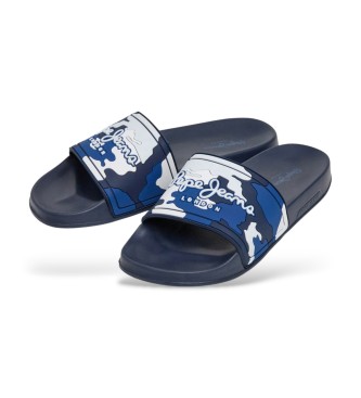 Pepe Jeans Slider Flip Flops Camo navy