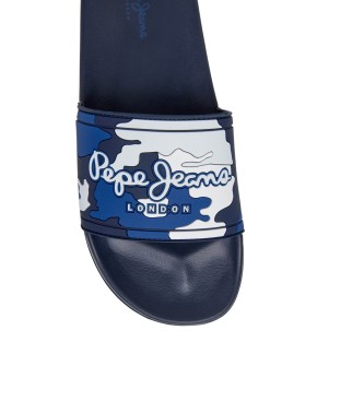 Pepe Jeans Slider Flip Flops Camo navy