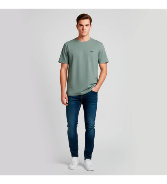 BOSS T-shirt med kontrastfarvet logo, grøn