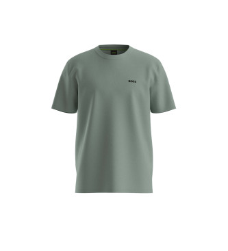 BOSS T-shirt med kontrastfarvet logo, grøn