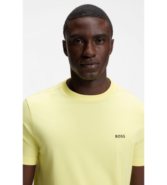 BOSS T-shirt med gul logodetalje