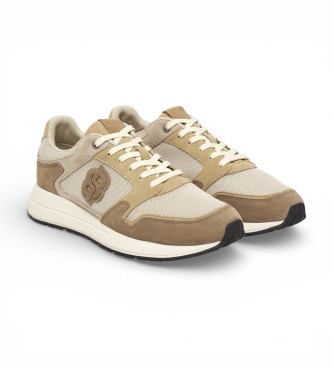BOSS Vinston Beige Leder Turnschuhe
