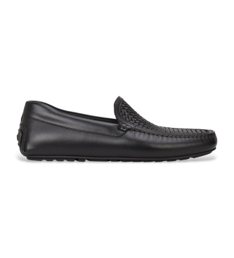 BOSS Noel black leather loafers