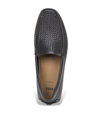 BOSS Noel black leather loafers