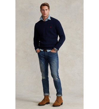 Polo Ralph Lauren Jersey de algodón con cuello redondo marino