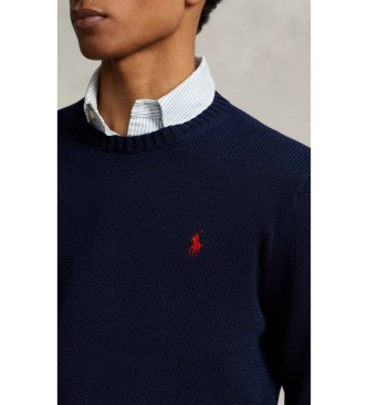 Polo Ralph Lauren Jersey de algodón con cuello redondo marino