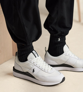 Polo Ralph Lauren Tênis Train 89 de couro e oxford branco