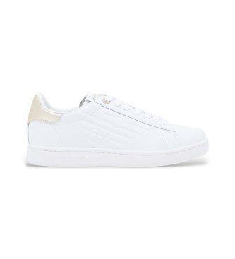 EA7 Baskets classiques en cuir blanc