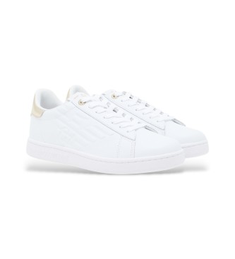 EA7 Baskets classiques en cuir blanc