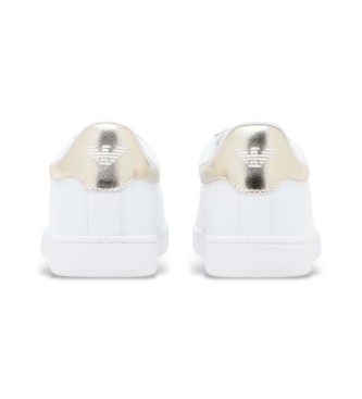EA7 Baskets classiques en cuir blanc