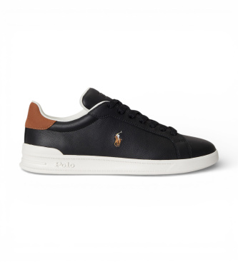 Polo Ralph Lauren Heritage Court II black leather trainers