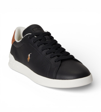 Polo Ralph Lauren Heritage Court II black leather trainers