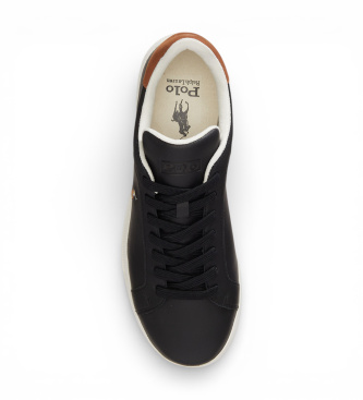 Polo Ralph Lauren Heritage Court II black leather trainers