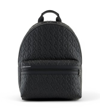 A|X Armani Exchange Mochila con logotipo de tejido técnico liso Liam negro