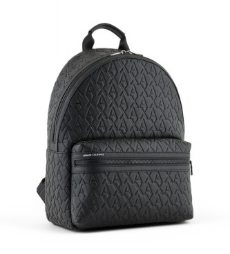 A|X Armani Exchange Mochila con logotipo de tejido técnico liso Liam negro
