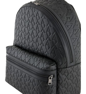 A|X Armani Exchange Mochila con logotipo de tejido técnico liso Liam negro