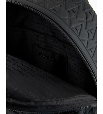 A|X Armani Exchange Mochila con logotipo de tejido técnico liso Liam negro