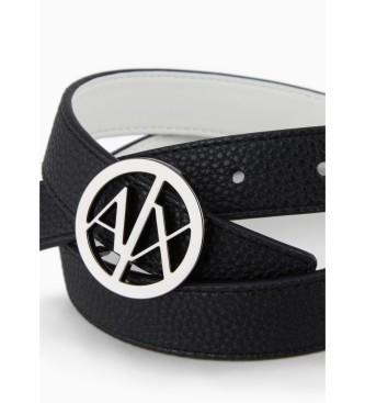 A|X Armani Exchange Ceinture avec logo noir, blanc