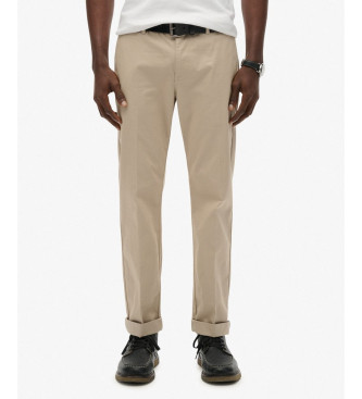 Superdry Premium Regular Regular Calças Chino Bege
