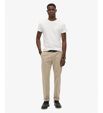 Superdry Premium Regular Regular Calças Chino Bege
