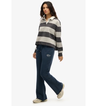 Superdry Pantaloni da jogging a zampa d'elefante a vita bassa Athletic Essentials, colore blu navy.