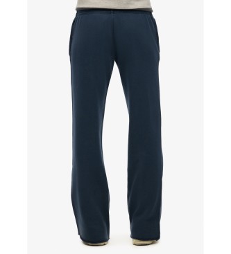 Superdry Pantaloni da jogging a zampa d'elefante a vita bassa Athletic Essentials, colore blu navy.
