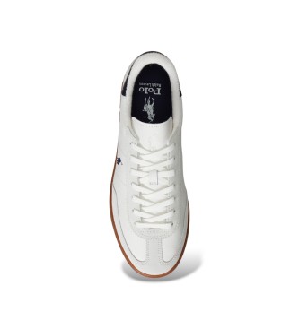 Polo Ralph Lauren Off-white Bedford träningsskor i mocka och läder