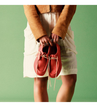 Clarks Torhill Bee skor i korallfärgat läder