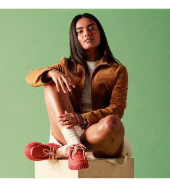 Clarks Torhill Bee skor i korallfärgat läder
